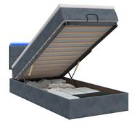 vidaXL Lit coffre avec matelas et LED Gris foncé 90 x 190 cm Velours 3457108