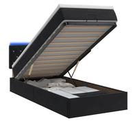 vidaXL Lit coffre avec matelas et LED Noir 100 x 200 cm Velours 3457049