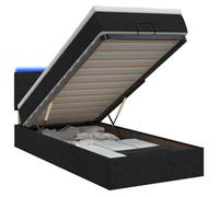 vidaXL Lit coffre avec matelas et bandes LED Tissu ottoman réglable