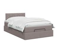 vidaXL Lit coffre avec matelas et LED Taupe 120 x 200 cm Tissu