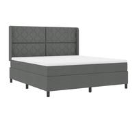 vidaXL Lit Coffre avec Matelas Gris foncé 180x200 cm en Tissu