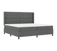 vidaXL Lit coffre avec matelas Gris foncé 200x200 cm Tissu 3341666