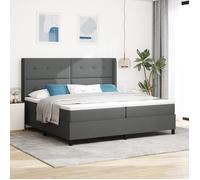 vidaXL Lit coffre avec matelas Gris foncé 200x200 cm Tissu 3341666