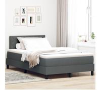 Lit coffre avec matelas & LED gris foncé 120x190 cm tissu 3342269