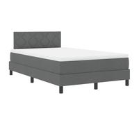 vidaXL Lit Coffre avec Matelas & LED Gris foncé 120x190 cm Tissu