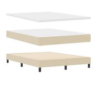 vidaXL Lit Coffre en crème avec tête de lit Ajustable, 160 x 200 cm, en Tissu Moderne, Housse Amovible, Mousse Haute densité, Meuble de Chambre, Ensemble lit et Matelas Multi-Zone.