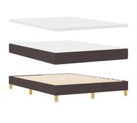 vidaXL Lit Coffre Marron foncé 160 x 200 cm. Design Moderne avec des Blocs de Diamant. Matelas Inclus et tête de lit réglable. Tissu Respirant et résistant aux Taches. Fermeté Moyenne.