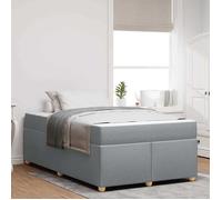 vidaXL Lit complet gris clair 120 x 190 cm en tissu avec matelas en mousse haute densité, fermeté moyenne. 3399342