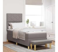 vidaXL Lit Confortable Taupe avec Matelas | Revêtement Tissu Élégant Matériau Durable Dimensions 80 X 200 cm Parfait pour Chambre à Coucher Convient à 2 Personnes Protecteur de Mobilier Matelas à Ress