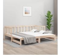 Slaapbank uitschuifbaar 2x(80x200) cm massief grenenhout814704