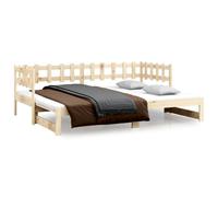 vidaXL Lit coulissant 2x(80x200) cm Bois de pin massif Marron