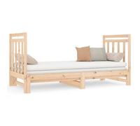 vidaXL Lit coulissant 2x(90x190) cm Bois de pin massif Marron