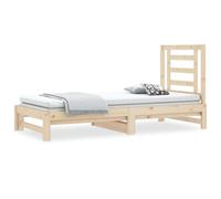 vidaXL Lit coulissant 2x(90x190) cm Bois de pin massif Marron