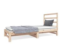 vidaXL Lit coulissant 2x(90x190) cm Bois de pin massif Marron