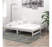 vidaXL Lit coulissant 2x (90x200 cm) en bois de pin massif blanc
