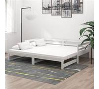 vidaXL Lit coulissant 2x (90x200 cm) en bois de pin massif blanc