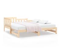 vidaXL Lit Coulissant Lit de Jour Canapé-lit Cadre de Lit d'Invité Lit d'Appoint Canapé de Salon Chambre 2x(90x200) cm Bois 820741