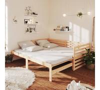 Vidaxl Lit Coulissant 2x(90x200) Cm Bois De Pin Massif Marron
