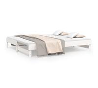 Vidaxl Lit Coulissant Blanc 2x(80x200) Cm Bois De Pin Massif Blanc
