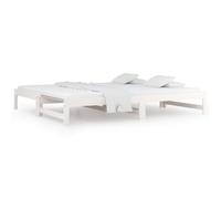 vidaXL Lit coulissant Blanc 2x(90x190) cm Bois de pin massif