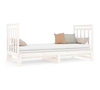 Vidaxl Lit Coulissant Blanc 2x(90x190) Cm Bois De Pin Massif Blanc