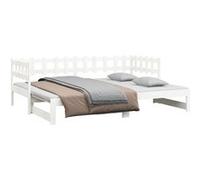 vidaXL Lit coulissant Blanc 2x(90x190) cm Bois de pin massif Blanc G