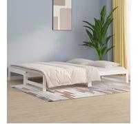 Vidaxl Lit Coulissant Blanc 2x(90x200) Cm Bois De Pin Massif Blanc