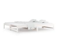 Vidaxl Lit Coulissant Blanc 2x(90x200) Cm Bois De Pin Massif Blanc