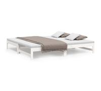 Vidaxl Lit Coulissant Blanc 2x(90x200) Cm Bois De Pin Massif Blanc