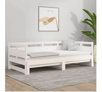 Vidaxl Lit Coulissant Blanc Bois De Pin Massif 2x(90x200) Cm Blanc
