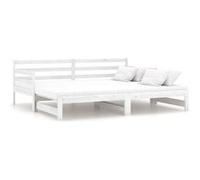 vidaXL Lit coulissant Blanc Bois de pin massif 2x(90x200) cm