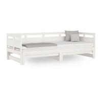 vidaXL Lit coulissant Blanc Bois de pin solide 2x(90x190) cm