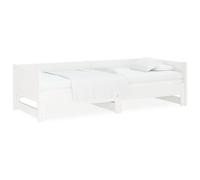 Vidaxl Lit Coulissant Blanc Bois De Pin Solide 2x(90x190) Cm Blanc
