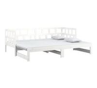 Lit Coulissant Blanc Bois de Pin Solide 2x(80x200) cm Canapé-lit Salon vidaXL