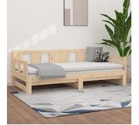 vidaXL Lit Coulissant Lit de Jour Lit d’Invité Canapé Lit de Repos Canapé-lit Meuble de Salon Salle de Séjour Bois de Pin Solide 2x(80x200) cm bois G
