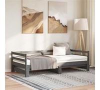 Vidaxl Lit Coulissant Sans Matelas Gris 2x(90x200) Cm Gris
