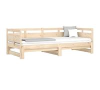 vidaXL Lit Coulissant Lit de Jour Canapé-lit Cadre de Lit d'Invité Lit d'Appoint Canapé de Salon Chambre Bois de Pin Solide 2X(90x200) cm