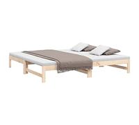 vidaXL Lit Coulissant Lit de Jour Lit d'Invité Sommier à Lattes Meuble de Chambre à Coucher Salon Intérieur 2X(100x200) cm Bois de Pin Massif