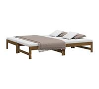 vidaXL Lit Coulissant Lit de Jour Lit d'Invité Sommier à Lattes Meuble de Chambre Salon Intérieur Marron Miel 2X(90x190) cm Bois de Pin Massif