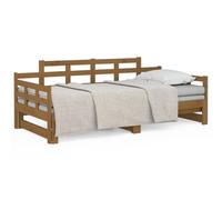 Vidaxl Lit Coulissant Marron Miel Bois De Pin Solide 2x(90x190) Cm Marron