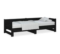vidaXL Lit coulissant Noir Bois de pin solide 2x(80x200) cm 820261