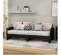 vidaXL Lit coulissant 820256 Bois de pin solide Noir 2x(90x200) cm