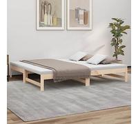 vidaXL Lit Coulissant Lit de Jour Lit d'Invité Sommier à Lattes Meuble de Chambre à Coucher Salon Intérieur 2X(90x190) cm Bois de Pin Massif