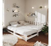 vidaXL Lit coulissant sans matelas 2x(90x200) cm blanc
