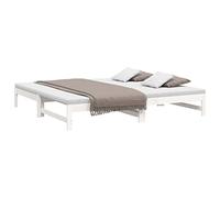 vidaXL – Lit coulissant sans matelas blanc 2x(100x200) cm
