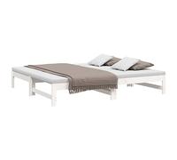 vidaXL Lit coulissant de jour en pin massif blanc 2x(80x200) cm
