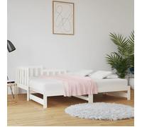 vidaXL Lit coulissant 820747 Blanc 2x(90x190) cm Bois de pin massif