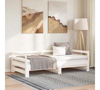 vidaXL Lit coulissant sans matelas blanc 2x(90x200) cm