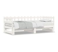 vidaXL Lit coulissant sans matelas blanc 2x(90x200) cm bois massif