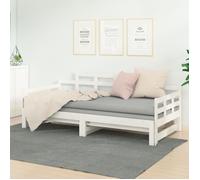 vidaXL Lit coulissant d'invité Bois de pin solide Blanc 2x(80x200) cm 820348